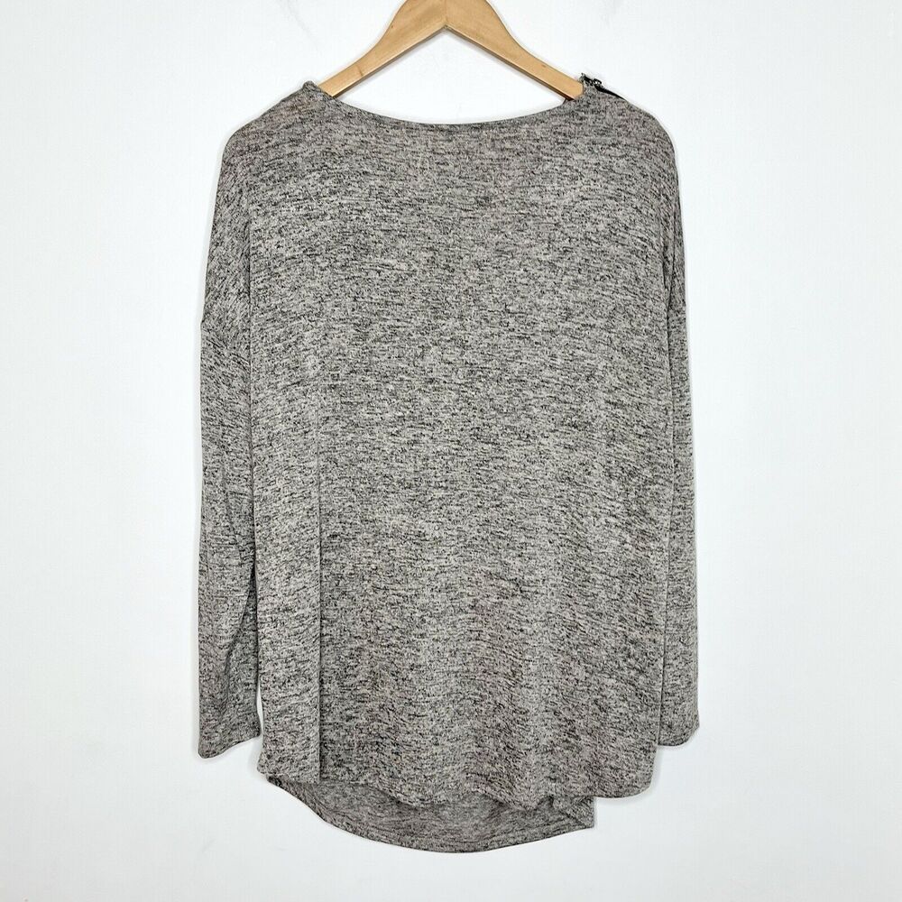 Carmen Marc Valvo Cowl Neck Knit Top Heather Tan Womens 1X Long Sleeve - Picture 7 of 7